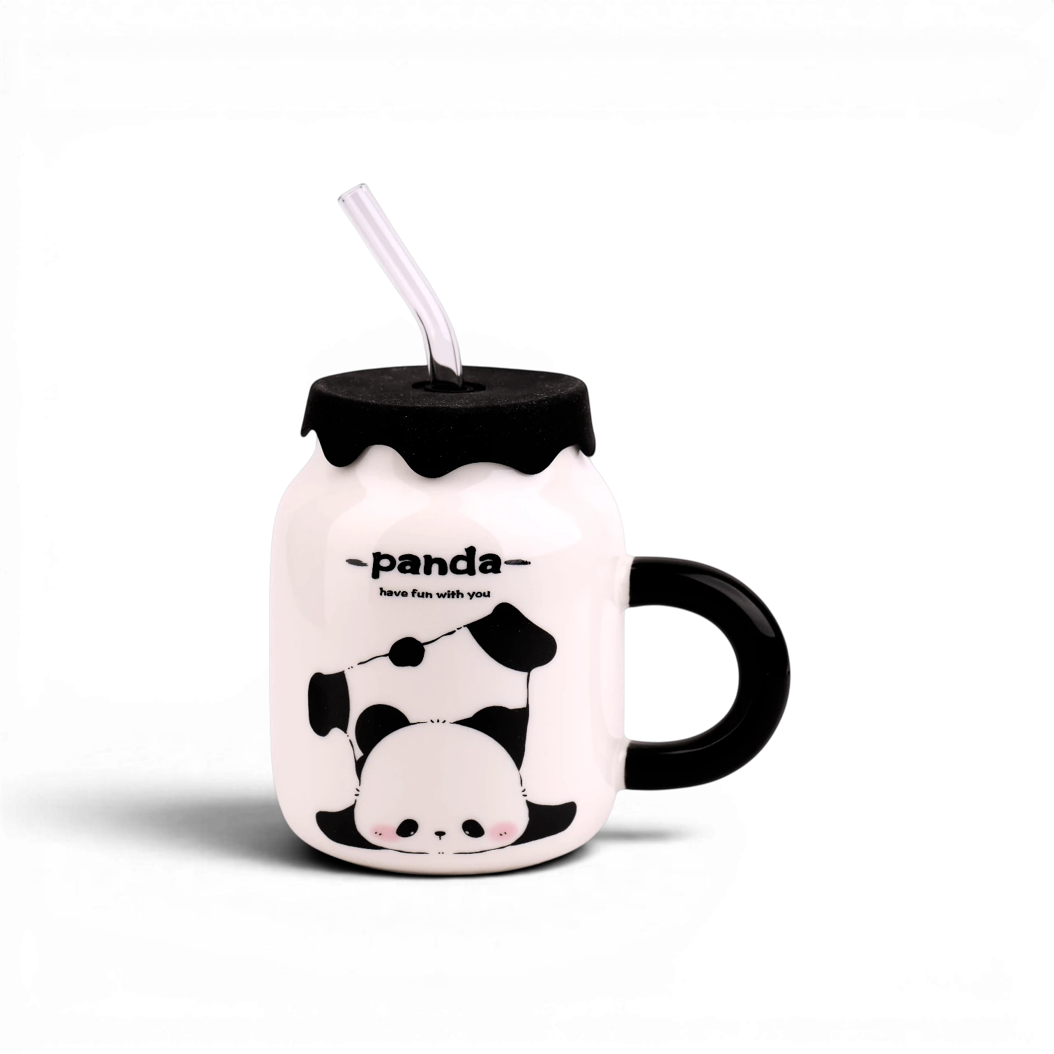 Panda Ceramic Mug with Lid