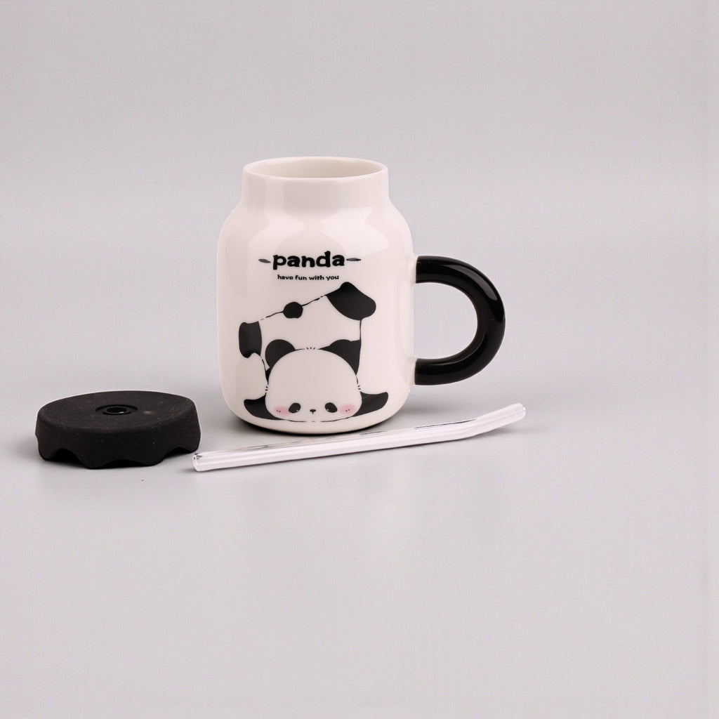 Panda Ceramic Mug with Lid
