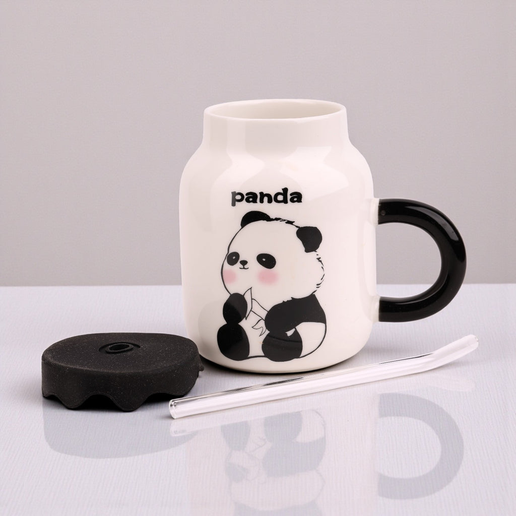 Panda Ceramic Mug with Lid
