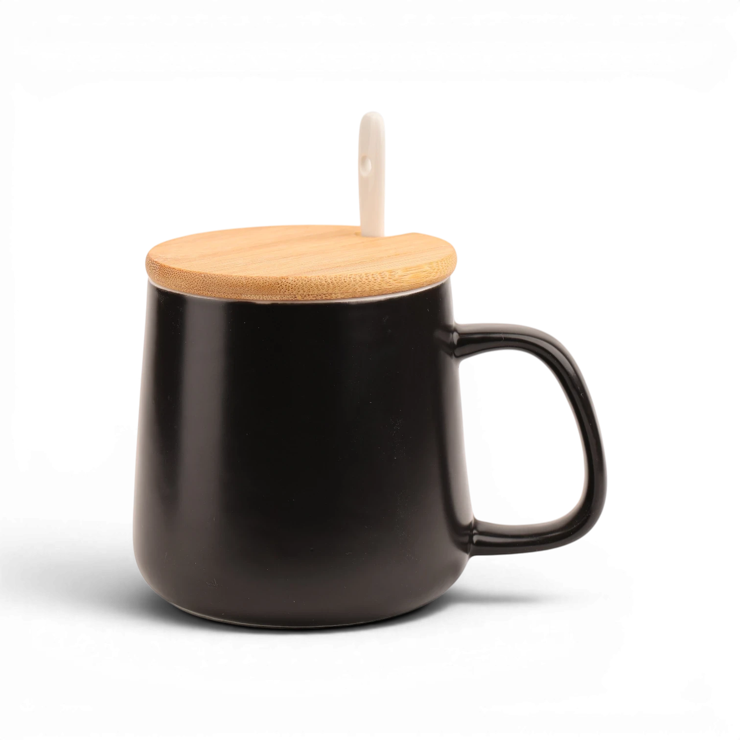 Ceramic Mug with Lid and Spoon