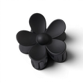 Boxigami black matte flower claw clip with 5 petals and a secure grip.