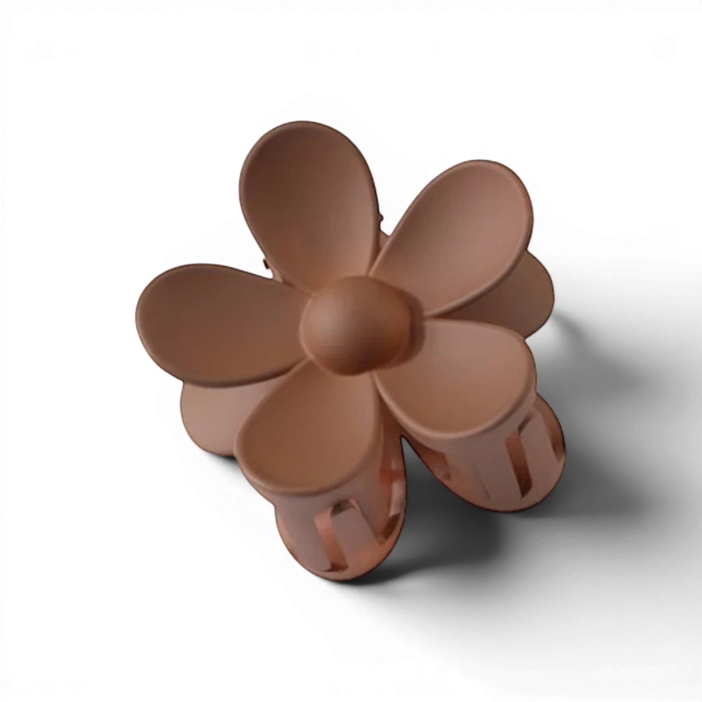 Boxigami peach flower claw clip with 5 petals and a secure grip.