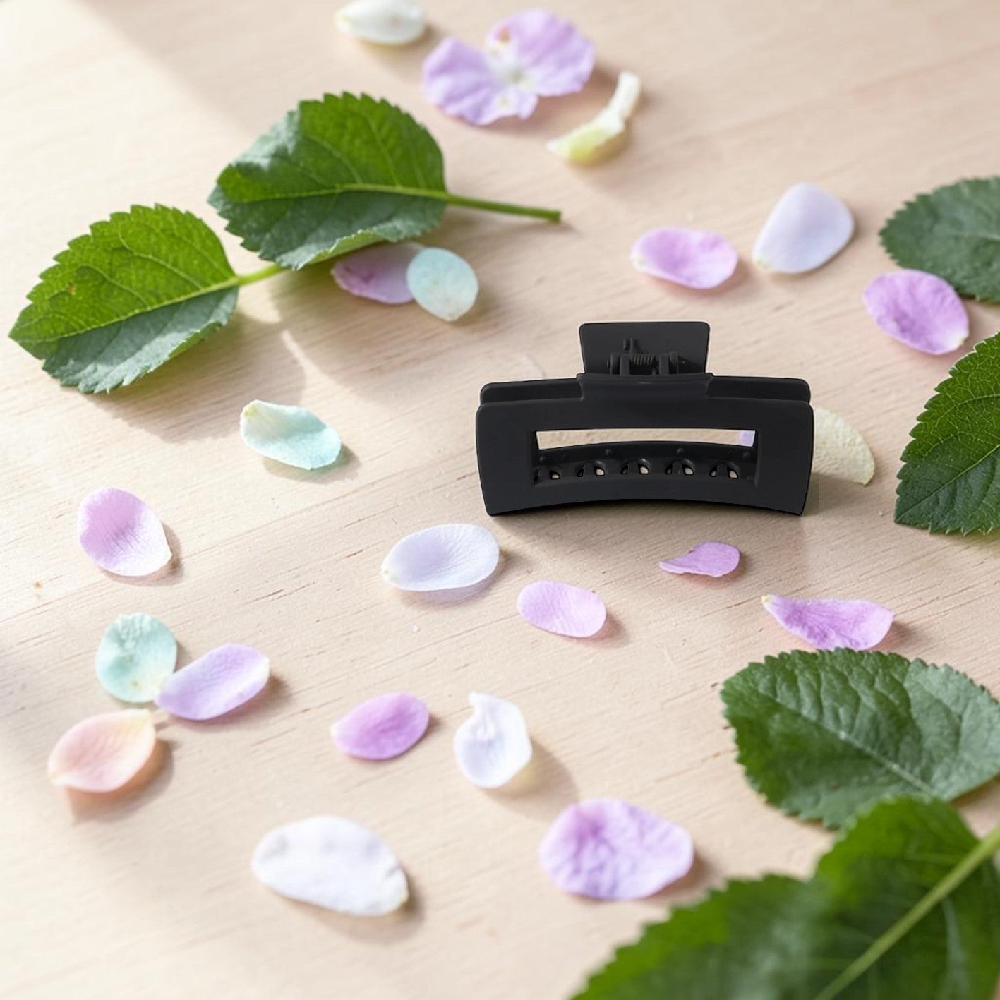 Boxigami pinza de pelo rectangular negra, accesorio duradero y antideslizante con muelle fuerte para sujetar peinados.